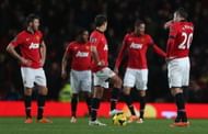 United players react after conceding a last minute equalizer